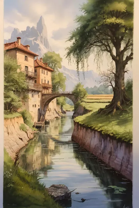 OIL AND WATERCOLOR PAINTING,<lora:Retro_Illustration:1>,
by Alexander Bogen,(de-saturated tones , Pencil Sketch Drawing but extremely beautiful:1.4),(intricate details, masterpiece, best quality:1.4),
Tranquil Relaxing Atmosphere,calming style,soothing colors,peaceful,idyllic,Tranquil Relaxing Atmosphere,