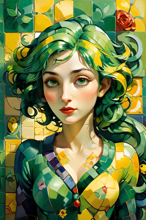 woman by marc chagall and by tom whalen, green_hair, yellow_background, separate 3d tiles, 3d shadows <lora:xl_more_art-full_v1:1> <lora:Retro_Illustration:1> 2d game scene, oil and watercolor painting, (masterpiece:1.2), best quality, (hyperdetailed, highest detailed:1.2), high resolution textures