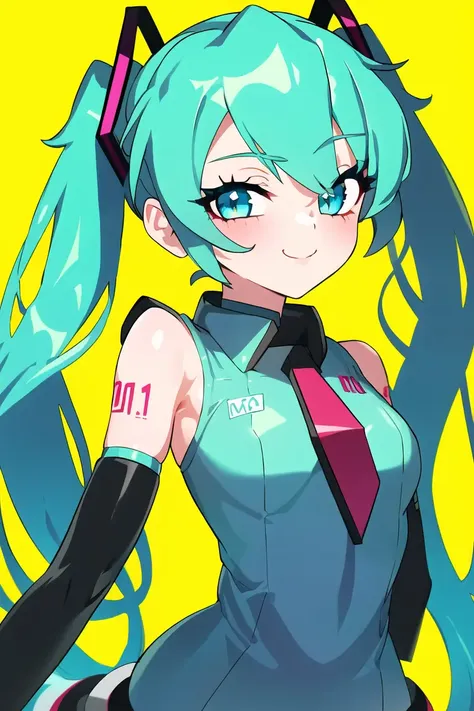 (best quality, masterpiece1.2), detailed,1girl, solo,looking at viewer,simple background, , uwu, curvy, upper body, close-up,yellow background,
standing ,smile ,detailed eyes , adorable face , cute, hatsune miku, log eyelashes,
<lora:beautifulDetailedEyes:0.3>,elbow hand out of frame, <lora:drunkoakStyle-24:1>,drunkoak,