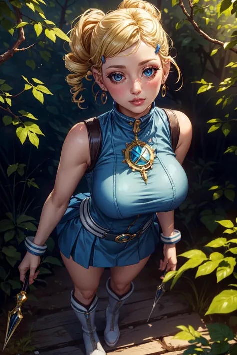 NSFW (nude) (Margery Tyrell, medium breasts, puffy nipples, strip of pubic hair) in an ancient castle