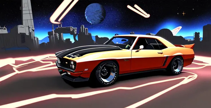 1969 camaro,Ripping through time an d space shatterig the barier of rreality, inblackholetech,excessive energy,scifi