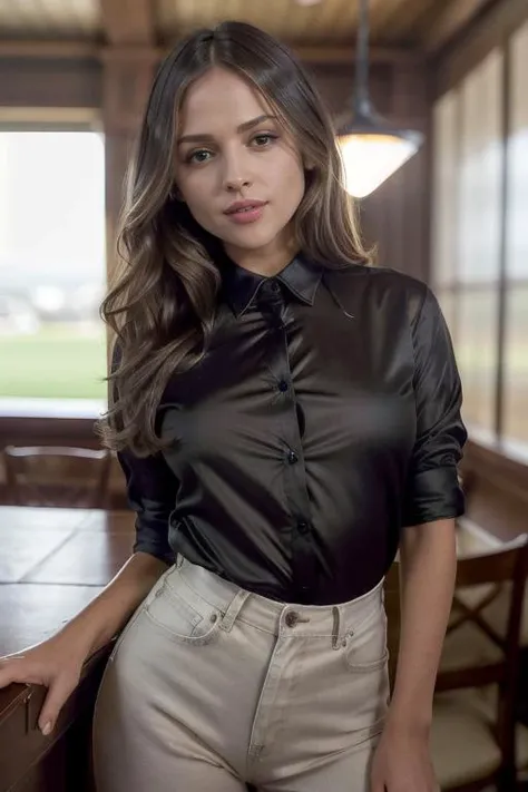 masterpiece, best quality, cinematic, volumetric lighting, very detailed, high resolution, sharp, sharp image, 4k, 8k, 35 mm,
<lora:EizaGonzalez_smf_lora_v1-000004:1>, 1girl, a portrait photo of 311z4g0nz-smf wearing a shirt, brown eyes, long hair, smile, black hair, parted lips, lips