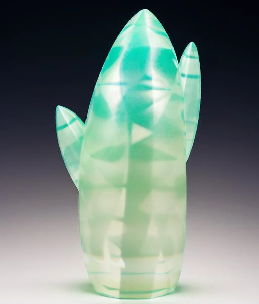 <lora:IbisCrystal:0.9> a translucent plant made of crystal, white background