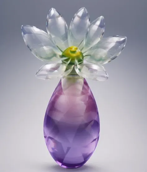<lora:IbisCrystal:0.6> <lora:GlassMode:0.5> a plant made of crystal