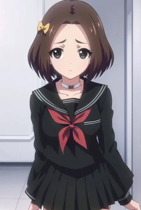 rikamakiba, <lora:rika makiba ova-lora-nochekaiser:1>,
rika makiba, short hair, brown hair, bow, (black eyes:1.5), ahoge, hair bow,
BREAK skirt, thighhighs, long sleeves, school uniform, serafuku, choker, black thighhighs, black skirt, collar, zettai ryouiki, black serafuku,
BREAK indoors, classroom,
BREAK looking at viewer, (cowboy shot:1.5),
BREAK <lyco:GoodHands-beta2:1>, (masterpiece:1.2), best quality, high resolution, unity 8k wallpaper, (illustration:0.8), (beautiful detailed eyes:1.6), extremely detailed face, perfect lighting, extremely detailed CG, (perfect hands, perfect anatomy),