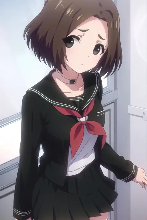 rikamakiba, <lora:rika makiba ova-lora-nochekaiser:1>,
rika makiba, short hair, brown hair, bow, (black eyes:1.5), ahoge, hair bow,
BREAK skirt, thighhighs, long sleeves, school uniform, serafuku, choker, black thighhighs, black skirt, collar, zettai ryouiki, black serafuku,
BREAK indoors, classroom,
BREAK looking at viewer, (cowboy shot:1.5),
BREAK <lyco:GoodHands-beta2:1>, (masterpiece:1.2), best quality, high resolution, unity 8k wallpaper, (illustration:0.8), (beautiful detailed eyes:1.6), extremely detailed face, perfect lighting, extremely detailed CG, (perfect hands, perfect anatomy),
