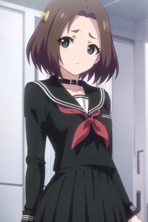 rikamakiba, <lora:rika makiba ova-lora-nochekaiser:1>,
rika makiba, short hair, brown hair, bow, (black eyes:1.5), ahoge, hair bow,
BREAK skirt, thighhighs, long sleeves, school uniform, serafuku, choker, black thighhighs, black skirt, collar, zettai ryouiki, black serafuku,
BREAK indoors, classroom,
BREAK looking at viewer, (cowboy shot:1.5),
BREAK <lyco:GoodHands-beta2:1>, (masterpiece:1.2), best quality, high resolution, unity 8k wallpaper, (illustration:0.8), (beautiful detailed eyes:1.6), extremely detailed face, perfect lighting, extremely detailed CG, (perfect hands, perfect anatomy),