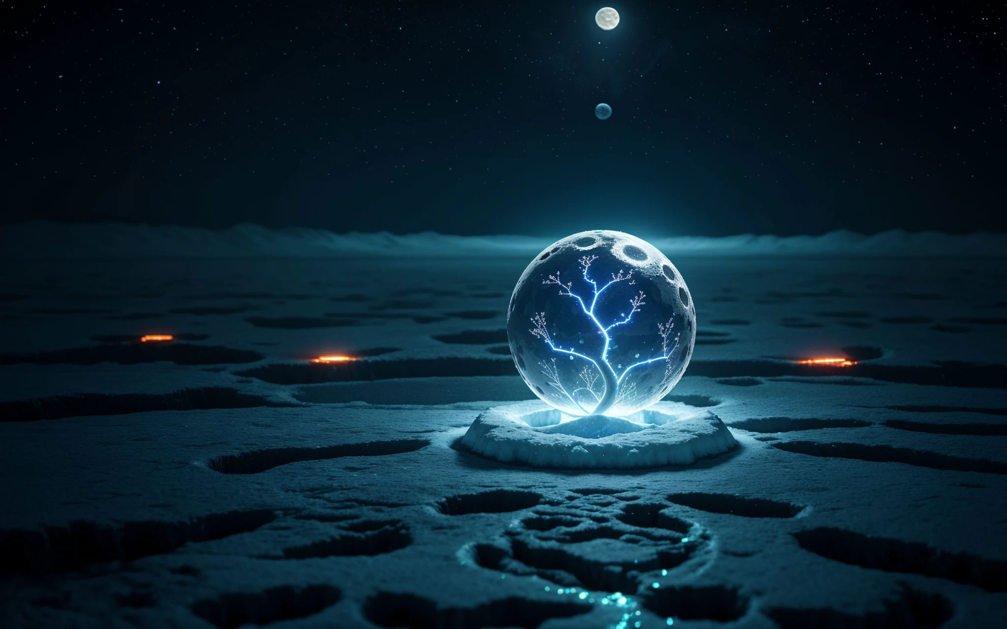 highly detailed, icy moon, (neurons), electronic circuit, neural network, pcb, rainbow, galactic, synapses firing