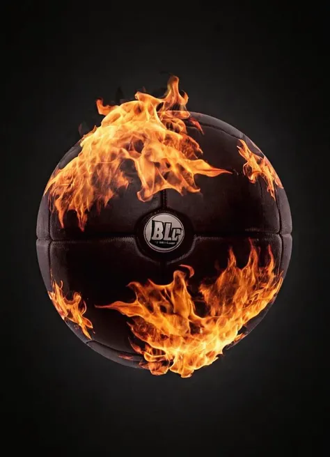 <lora:Double_Exposure_5:0.7> Double Exposure style, ball, flames, dark background