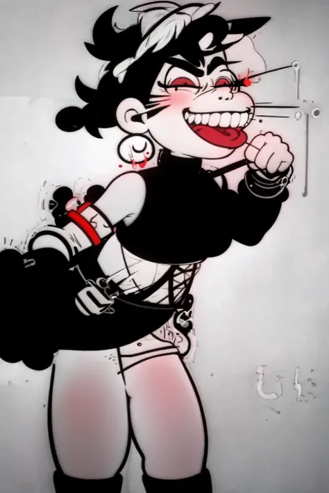 Sexy . . ( ).. (oily skin) . . Thick collar . Clover totally spies . . Handcuffed. .. . . . vibrators . cumming. Ballgag . Drool. Standing but trembling . Colored.