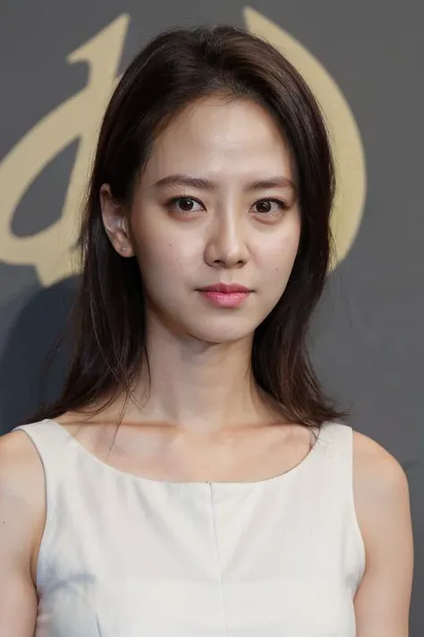 masterpiece, best quality, ultra-detailed, ultra high res, (photorealistic:1.4), raw photo, (realistic:0.2), 8k HDR, realistic lighting, 1girl, solo, looking at viewer, asymmetrical hair, (detailed oily skin), (detailed face), (simple gray background :1.1), (full body:1.2), closed mouth, simple white dress, sleeveless,