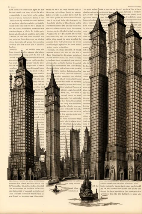 ((a drawing of a cityscape is shown on a page of a book)),  storybook illustration, a storybook illustration, massurrealism ,  dictionary_art