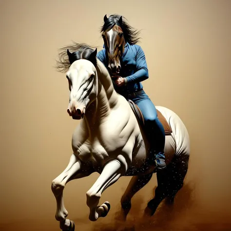 <lora:Viking warrior avatar:1> a horse riding a horse
