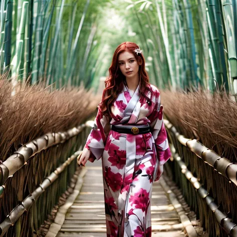 (Kyoto bamboo forest, SFW, full-length kimono with long sleeves, wide obi belt, traditional sandals, strolling through the bamboo grove, morning:1.35) Instagram_Influencer_80_By_Stable_Yogi
Faceshot_By_stable_yogi
<lora:Detail Blaster By Stable Yogi:0.5>
(center_parted_long_wavy_red_hair)