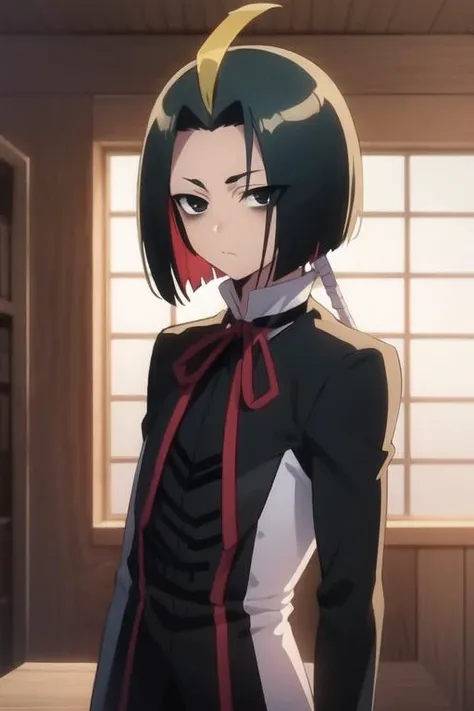 masterpiece, best quality, illustration, 1boy, solo, male focus, looking at viewer, , , <lora:seigen_amawaka:0.70>, seigen_amawaka, black hair, multicolored hair, black eyes, blonde hair, , ,