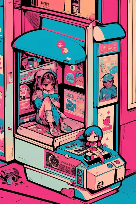 (masterpiece, best quality), 1girl,  <lora:1675289294153141601:1> lofi artstyle, retro aesthetic, pop art