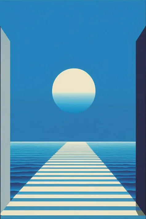 <lora:Hiroshi Nagai Style:1>Hiroshi Nagai Style - a minimalist ocean scene in the style of Hiroshi Nagai