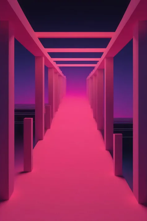 <lora:Hiroshi Nagai Style:1>Hiroshi Nagai Style - A minimal Landscape, flyover, night scene, hyperrealistic, 3d, octane render, gradient, atmospheric perspective view, In the style of Hiroshi Nagai