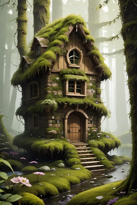 mossbeast house <lora:mossbeast:0.8>, best quality,masterpiece