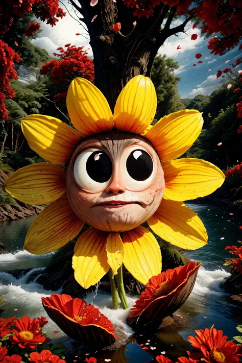 (best quality,masterpiece:1.2),(a flower with a face:1.2),(cute face, big eyes,detailed face, detailed eyes:1.2),(shtorm, waves, whirlpool:1.2), 
(action-packed, woods, fantasy, :1.20), (splash:1.2), (petals,red flowers:1.3),  (intricate details, cinematic,  extremely detailed, cinematic light:1.10),
[:fantasy art, multiply, combined, stacked, symmetric, magic, intricate, abstract, multi layer effect, after effect,:0.30],
[:in focus, glowing, fantasy, magic, giant,  reflection, light particles, surreal, :0.30],
surrealistic,mossbeast, (ultra realistic 8k cg, uhd, sharp focus, digital art:1.0),  
<lora:add_detail:0.8> 
<lora:mossbeast:1> 
 <lora:TUYA5:1>