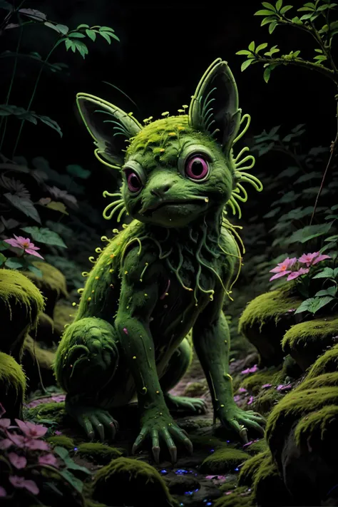 neon_outlines mossbeast at night <lora:mossbeast:0.8> <lora:neolin3:0.8> <lora:add_detail:0.5> <lora:realistic:0.5>