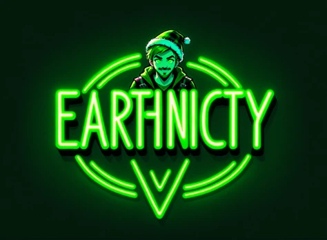 (((Earthnicity) text logo, green, modern, neon)), Jacksepticeye a male youtuber, santa hat, plaid kilt, christmas theme, Rembrandt lighting, teamgreenstyle, text logo <lora:TeamGreenSDXL:0.5> <lora:Harrlogos_v1.1:1>