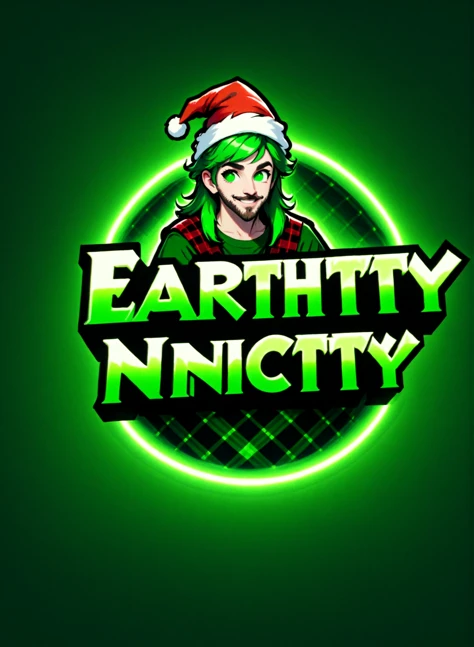 (((Earthnicity) text logo, green, white, 80s, metallic)), Jacksepticeye, youtuber, fox ears, santa hat, plaid kilt, christmas theme, Rembrandt lighting, teamgreenstyle, text logo <lora:TeamGreenSDXL:0.5> <lora:Harrlogos_v1.1:1>