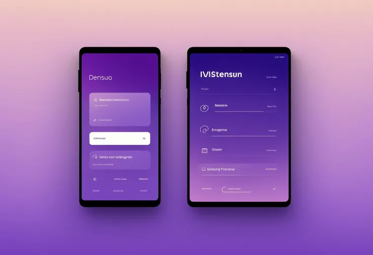 UI-UX Style, a website layout on a samsung mobile device, purple gradient theme, CSS compatible, aero elements, no humans, masterpiece, best quality, <lora:UiUX-SDXL:0.5>