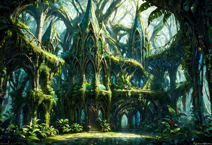 <lora:EnvyElvishArchitectureXL01:0.75> elvish architecture, fantasy, fantasy, Tropical Rainforest<lora:EnvyBetterHiresFixXL01:0:hr=1>