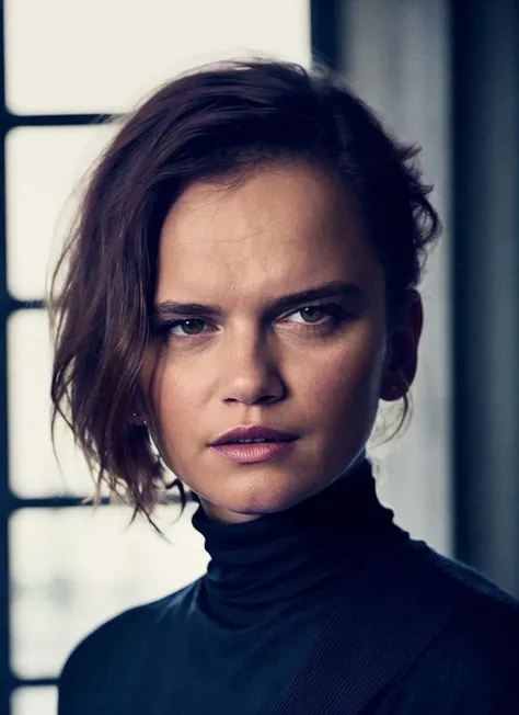 A stunning intricate full color portrait of (sks woman:1),wearing a black turtleneck, epic character composition, by ilya kuvshinov, alessio albi, nina masic, sharp focus, natural lighting, subsurface scattering, f2, 35mm, film grain, <lora:locon_kasiafigura_v1_from_v1_64_32:1.4>