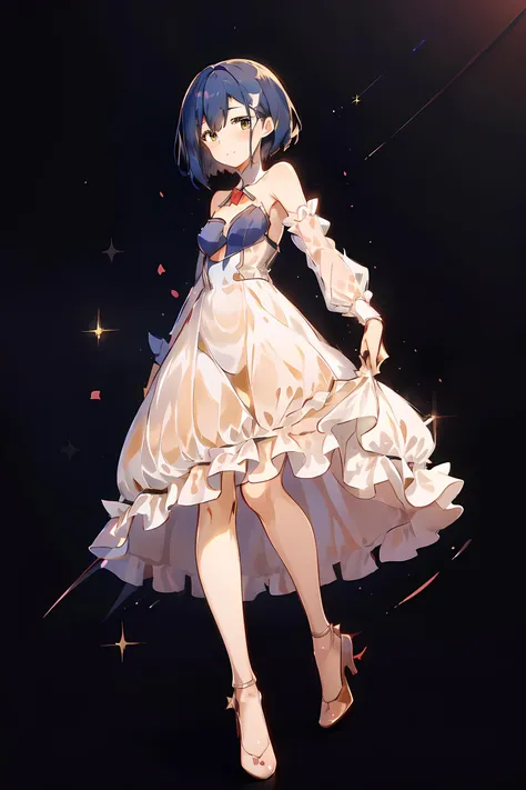 a girl, vestida con un vestido de novia, vestido de novia blanco, Dibujo de cuerpo completo, delgado, piernas largas