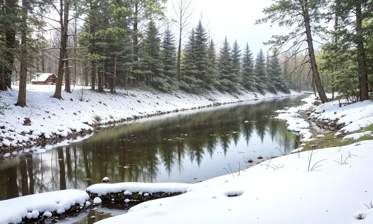 snow,lake