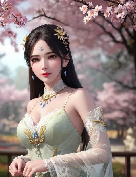 ultra realistic 8k cg, flawless, clean, masterpiece, professional artwork, famous artwork, cinematic lighting, cinematic bloom, perfect face, beautiful face, fantasy, dreamlike, unreal, science fiction,   lace, lace trim, lace-trimmed legwear, luxury, jewelry, diamond, gold, pearl, gem, sapphire, ruby, emerald, intricate detail, delicate pattern, charming, alluring, seductive, erotic, enchanting, hair ornament, necklace, earrings, bracelet, armlet,halo,autumn,
(,1girl, pov,best quality, )  , (,1girl,  solo, large breasts, looking at viewer,  cherry blossoms,     ) <lora:YuJingQiu:0.6>