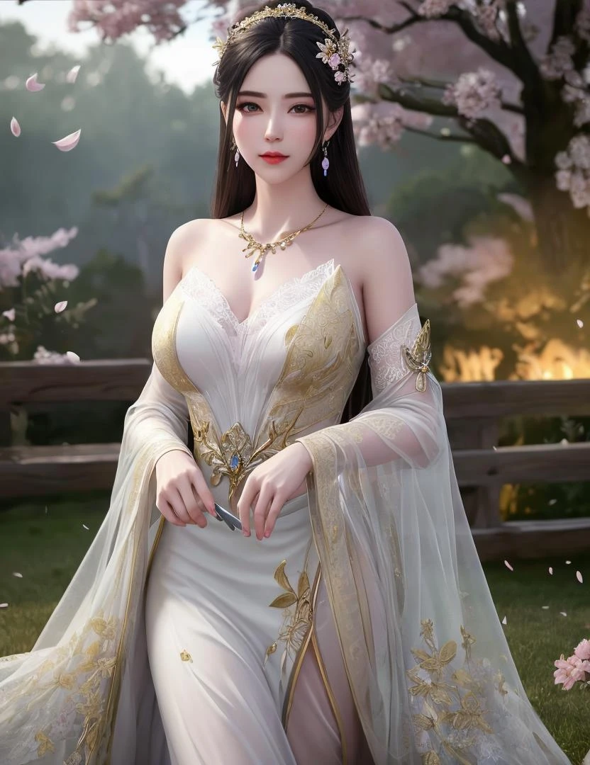 ultra realistic 8k cg, flawless, clean, masterpiece, professional artwork, famous artwork, cinematic lighting, cinematic bloom, perfect face, beautiful face, fantasy, dreamlike, unreal, science fiction, lace, lace trim, lace-trimmed legwear, luxury, jewelry, diamond, gold, pearl, gem, sapphire, ruby, emerald, intricate detail, delicate pattern, charming, alluring, seductive, erotic, enchanting, hair ornament, necklace, earrings, bracelet, armlet,halo,autumn,
(,1girl, pov,best quality, ) , (,1girl, solo, large breasts, looking at viewer, cherry blossoms, ) <lora:YuJingQiu:0.6>