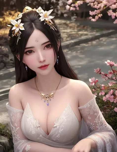 ultra realistic 8k cg, flawless, clean, masterpiece, professional artwork, famous artwork, cinematic lighting, cinematic bloom, perfect face, beautiful face, fantasy, dreamlike, unreal, science fiction, lace, lace trim, lace-trimmed legwear, luxury, jewelry, diamond, gold, pearl, gem, sapphire, ruby, emerald, intricate detail, delicate pattern, charming, alluring, seductive, erotic, enchanting, hair ornament, necklace, earrings, bracelet, armlet,halo,autumn,
(,1girl, pov,best quality, ) , (,1girl, solo, large breasts, looking at viewer, cherry blossoms, ) <lora:YuJingQiu:0.6>