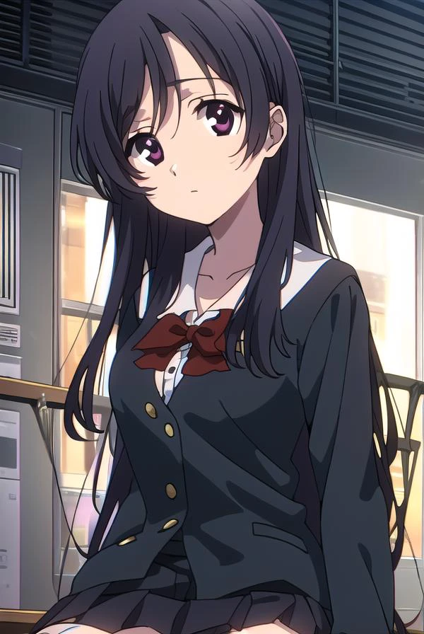 kotonohakatsura, <lyco:kotonohaAL-Lycoristest:1>,
kotonoha katsura, (black eyes:1.4), black hair, long hair,
BREAK black thighhighs, bow, red bow, school uniform, skirt, thighhighs, zettai ryouiki,
BREAK looking at viewer,
BREAK indoors, classroom,
BREAK <lora:GoodHands-vanilla:1>, (masterpiece:1.2), best quality, high resolution, unity 8k wallpaper, (illustration:0.8), (beautiful detailed eyes:1.6), extremely detailed face, perfect lighting, extremely detailed CG, (perfect hands, perfect anatomy),