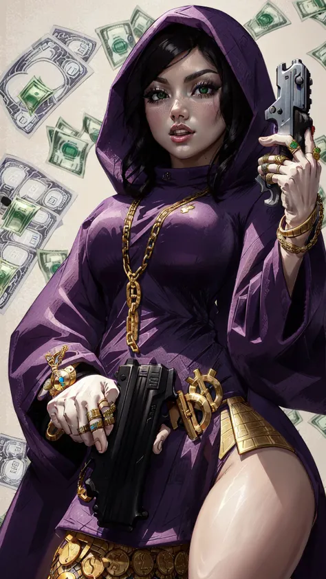 purplewizard,(holding a gun),money gang,intricate details,<lora:ShadowWizardMoneyGang:0.8>,1girl,