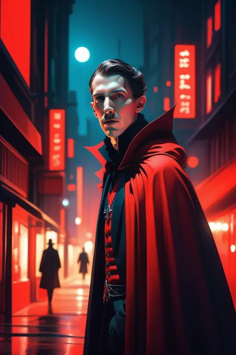 (Cinematic Photo:1.3) of (Ultra detailed:1.3) of (A seductive vampire with alluring charm, fangs, and a crimson cloak. Seductive reds, vampiric blacks, and mysterious shadows. Alluring and bloodthirsty..:1.3), quarter stage turn, ((Natural Lighting, Volumetric Lighting, Volumetric Light, Volumetric, absurdres, high resolution, (8k resolution), 8k, 8kres, 8k res, super resolution, ultra hd, megapixel)),,(by Artist Gediminas Pranckevicius:1.3),(by Artist H.P. Lovecraft:1.3),(by Artist Moebius:1.3),Highly Detailed,(Art Brut:1.3)