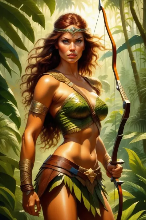 An illustrated movie poster, hand-drawn, full color, an elven maiden, wearing a lacey bra and a lacey thong, sun-tanned complexion, tall, toned, amazonian stature, voluptuous hourglass figure, full wide hips, massive round butt, long shapely legs, ridiculously thick powerful thighs, long pointy elf ears, glowing golden eyes, brown-black hair, shaggy emo bangs, deep sun-tanned skintone, resembles Taylorr Swift, strolling through a sunny olive grove, hard shadows, graphite shading, stencil marks, airbrushed acrylic paint, masterpiece, in the style of the Lord of the Rings
