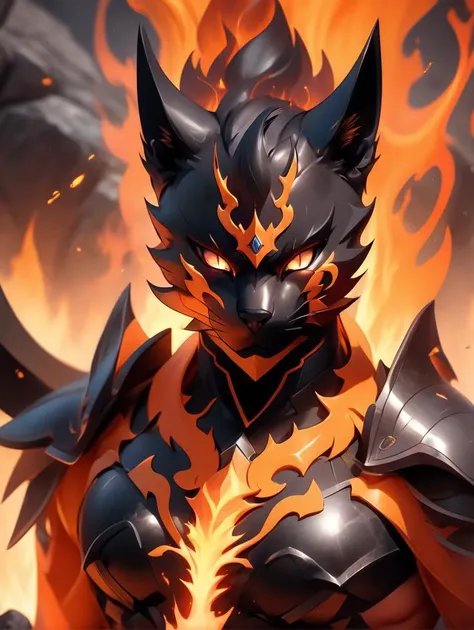 (Masterpiece, best quality:1.5)
 portrait, solo, upper body, detailed background, detailed face, (<lora:smoke_model:0.4>, smokestyle theme:1.1) (glowing fiery eyes:1.05),   primal fiery  fighter, [heavy armor:molten rock:2], covered in molten rock,  flowing lava,  heat,    floating particles, rocks, volcano in background, <lora:Fire_VFX:0.3>,  epic cataclysmic atmosphere,