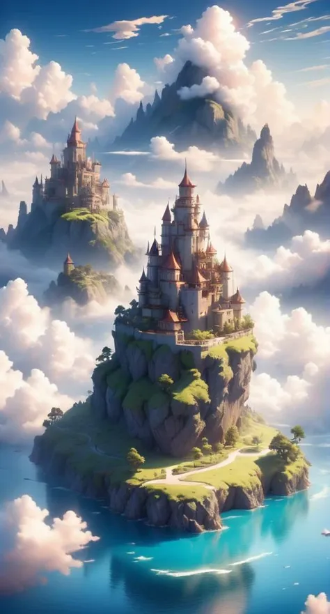above clouds, blue sky, castle, cloud, cloudy sky, day, fantasy, fantasy background, fog, no humans, outdoors, scenery, sky, tower, water
iso island
<lora:sdxl_isoland:0.68>