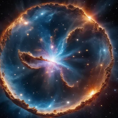Food photography style detailed illustration of a star going ((supernova)), catastrophic explosion, intensely bright, rapidly expanding light and energy, outshining nearby stars and evolving in brightness and color . Appetizing, professional, culinary, high-resolution, commercial, highly detailed