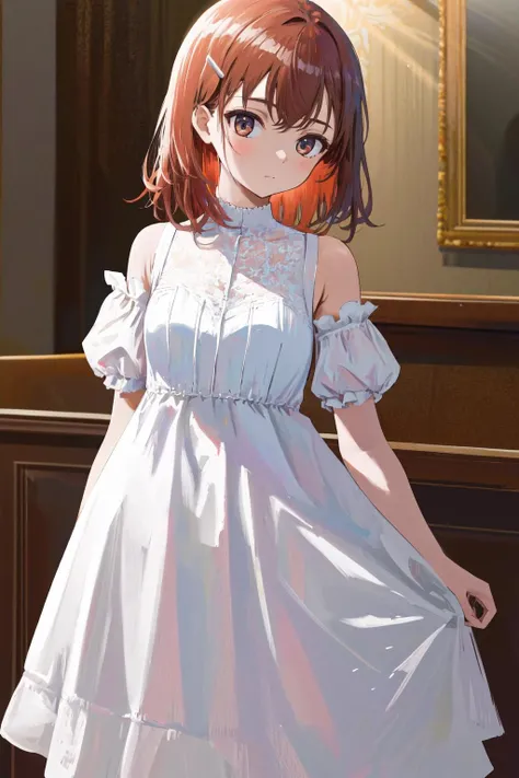 masterpiece,best quality,<lora:gwendolynTennysonBen_v10:1>,Gwendolyn_Tennyson,1girl,solo,(smirk:0.7),(lace dress),standing in a living room,(flat chested),