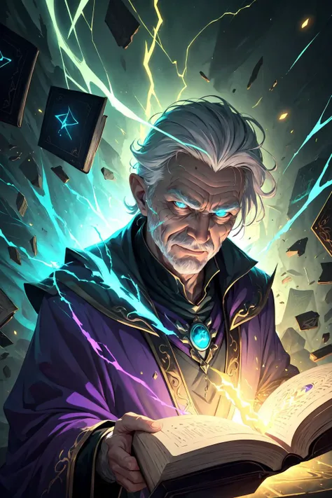 photorealistic, (hyperrealistic:1.2), beautiful, masterpiece, best quality,
(1man, wrinkled face, old czech male:1.2), frail, turquoise eyes, gray hair, mutton chops,
(style-swirlmagic:0.8), looking at viewer, solo, half shot, detailed background, detailed face, (<lora:kVoidEnergy-000001:0.5>, V0id3nergy, void theme:1.1) evil sorcerer, white magical robes, sinister smirk, green color scheme, dark purple light, study room, glowing magical runes, evil book, dark atmosphere, shadows, realistic lighting, floating particles, sparks, surrounded by green lightning <lora:LightningvfxCreateMore_v1:0.1>, summoning, (thick melting candles:0.8), yellow arcane symbols, power-hungry eyes,