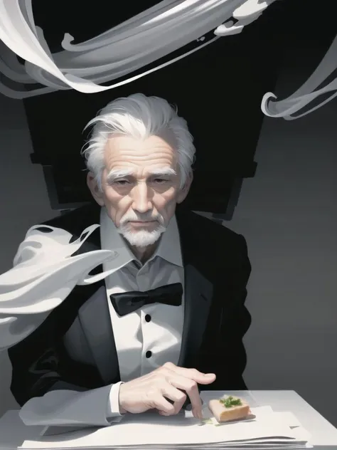 old man, tuxedo, <lora:depthmap-000002:1:XYZ>