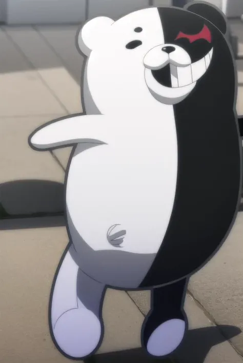 monokuma, <lora:monokuma s1-lora-nochekaiser:1>,
monokuma, smile, teeth, grin, no humans, bear,
BREAK ,
BREAK outdoors, classroom,
BREAK looking at viewer