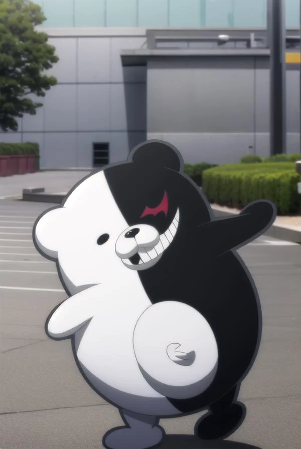monokuma, <lora:monokuma s1-lora-nochekaiser:1>,
monokuma, smile, teeth, grin, no humans, bear,
BREAK ,
BREAK outdoors, classroom,
BREAK looking at viewer