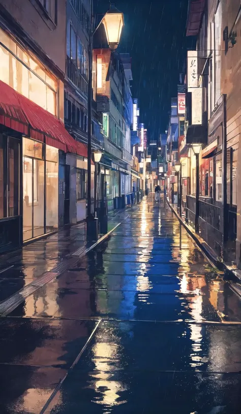 kamibana, rain, scenery, lamppost, building, sky, outdoors, solo, night, reflection, 1girl, city, cloud
<lora:kamibana-noise-000008:0.75>