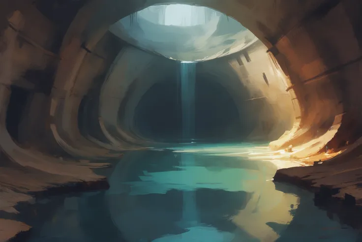 digital painting, Subterranean Water Reservoirs<lora:EnvyStarlightVibrantImpressionism01a:1>