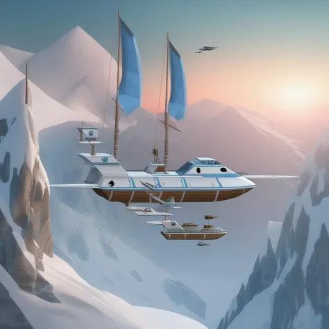 tpship flying over icy mountains trending on artstation <lora:sdxl_lora:0.8>